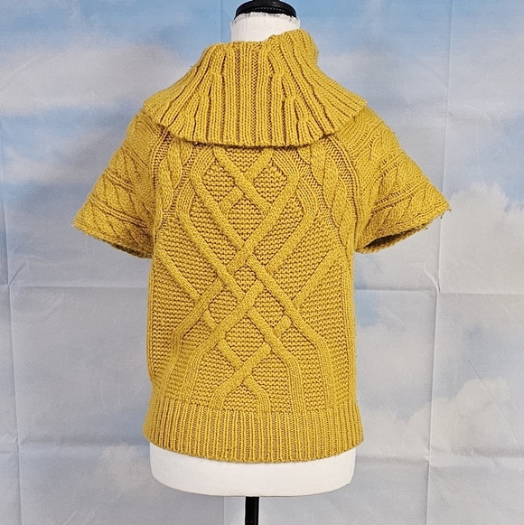 LOFT | WOOL BLEND SHORT SLEEVE FUNNEL NECK SWEATER KNIT TOP - Picture 4 of 16